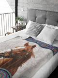 Personalized Upload Your Horse Photo Sherpa or Fleece Blanket Printed HN1700