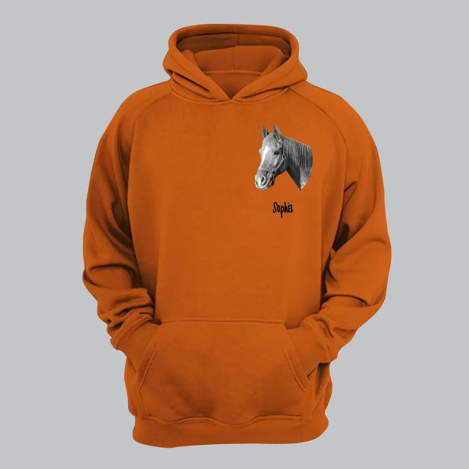 Personalized Upload Your Horse Photo Horse Lovers Gift Hoodie 2D Printed VQ231349