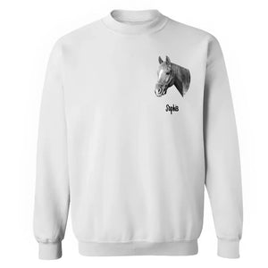 Personalized Upload Your Horse Photo Horse Lovers Gift Hoodie 2D Printed VQ231349