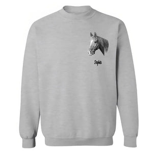 Personalized Upload Your Horse Photo Horse Lovers Gift Hoodie 2D Printed VQ231349