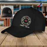 Personalized Firefighter Badge Black Cap QTLVA1711