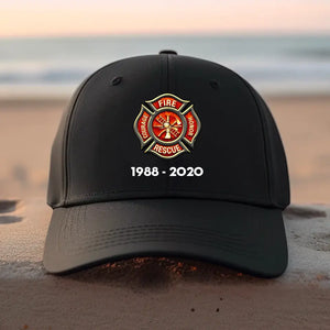 Personalized Retired Firefighter Black Cap QTKH1740