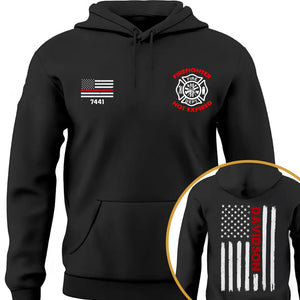 Personalized US Firefighter Custom Name & ID Hoodie 2D Printed VQ231747