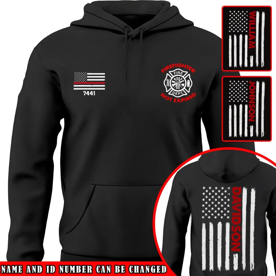 Personalized US Firefighter Custom Name & ID Hoodie 2D Printed VQ231747