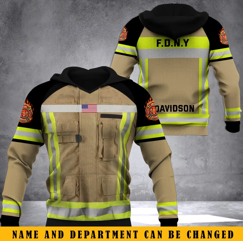 Personalized Firefighter Uniform Custom Name & Department Hoodie 3D Printed QTKH1739