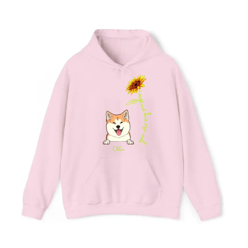 Personalized You Are My Sunshine Sunflower Dog Mom Dog Lovers Gift Hoodie 2D Printed HN231748