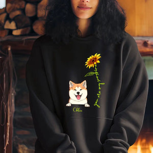 Personalized You Are My Sunshine Sunflower Dog Mom Dog Lovers Gift Hoodie 2D Printed HN231748