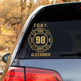 Personalized Firefighter Custom Department And Name Decal Printed QTHN1760