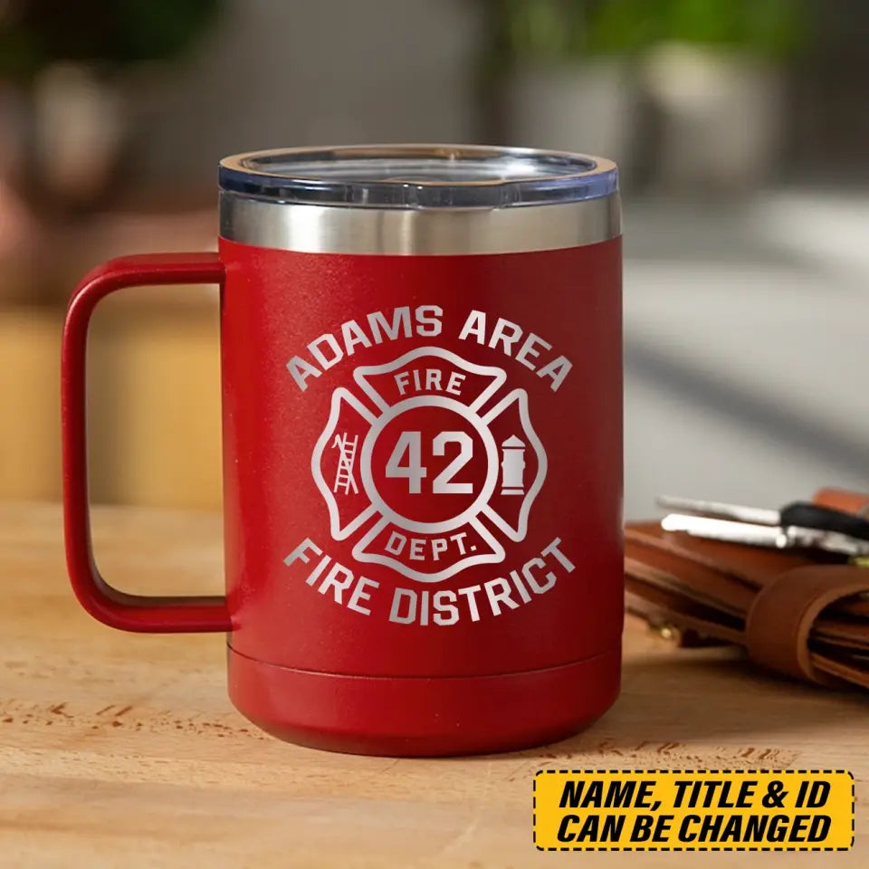 Personalized Firefighter Custom ID Laser Handle Cup Printed LVA2403