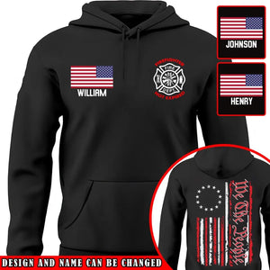 Personalized US Firefighter Custom Name Hoodie 2D Printed 231763AHVQ