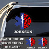 Personalized EMT Firefighter Custom Name Decal Printed VQ2409