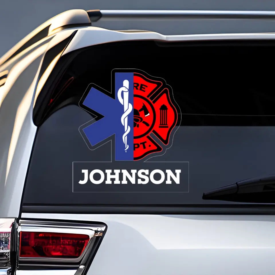 Personalized EMT Firefighter Custom Name Decal Printed VQ2409