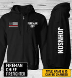 Personalized US Firefighter Retired Officer Zip Hoodie 2D Printed QTLVA2438