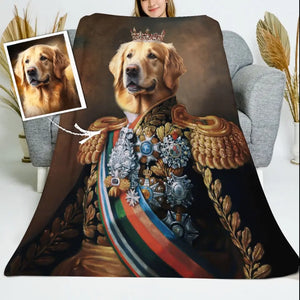 Personalized  Upload Your Dog Photo Royal Dog Lovers Gift Sherpa or Fleece Blanket Printed VQ2439