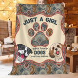 Personalized  Just A Girl Who Loves Dogs And Has Tattoos Dog Lovers Gift Sherpa or Fleece Blanket Printed HN2442