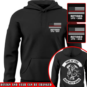 Personalized US Retired Firefighter Custom Time Hoodie 2D Printed QTVQ2433