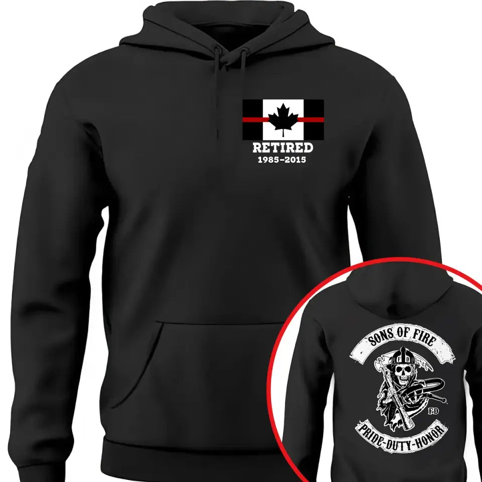 Personalized Canada Retired Firefighter Custom Time Hoodie 2D Printed QTVQ2433