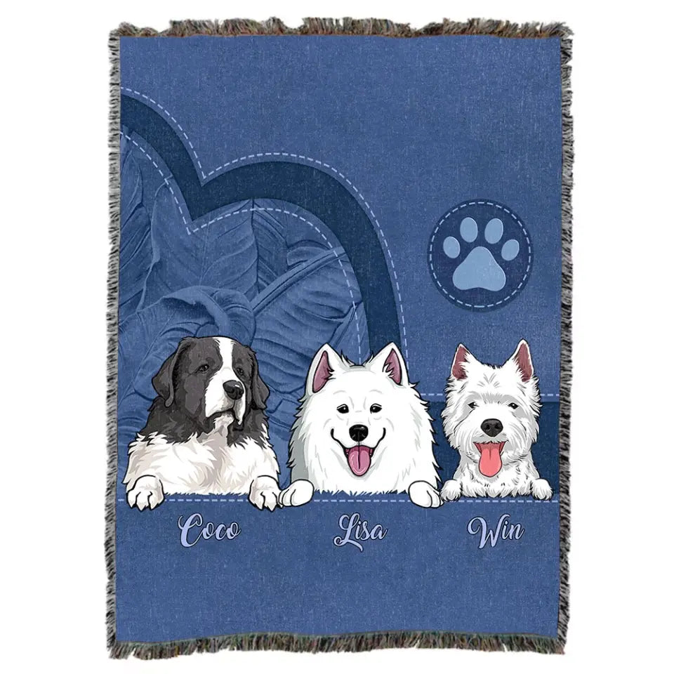 Personalized Dog Mom Dog Dad Dog Lovers Gift Woven Blanket Printed HN2472