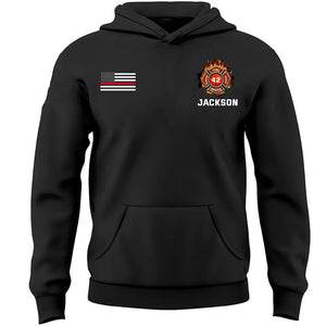 Personalized US Firefighter Custom Name Hoodie 2D/T-shirt Printed QTKVH2485