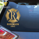 Personalized Retired Firefighter Decal Printed LAHHN2489