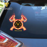 Personalized Firefighter Custom Name & Time Decal Printed QTVQ2490