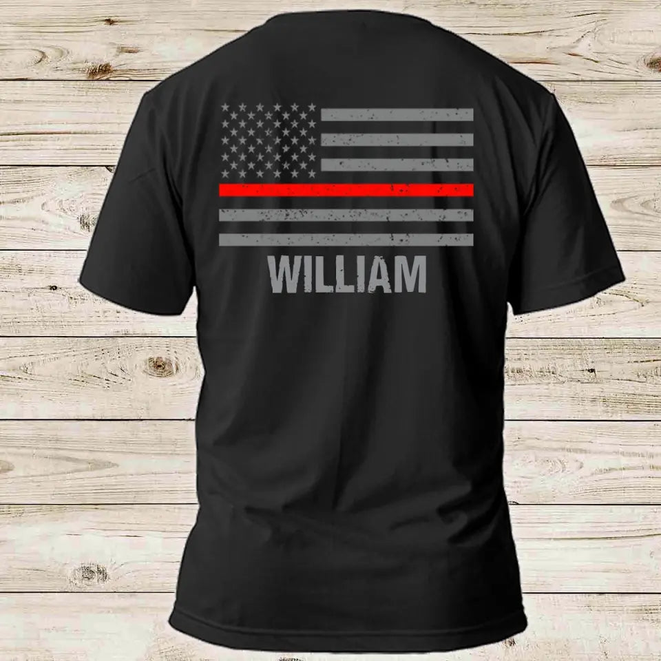 Personalized US Firefighter Custom Name T-shirt VQ24100