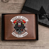 Personalized Sons Of Fire Pride Duty Honor Firefighter Custom Name & ID Leather Wallet LAHVQ24101