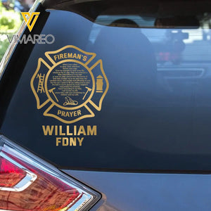 Personalized Firefighter Custom Name & Department Decal Printed QTHN24107