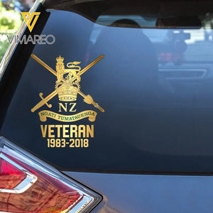 Personalized New Zealand Veteran Custom Served Time Decal Printed QTVQ24114