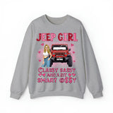 Personalized Jeep Girl Classy Sassy And A Bit Smart Assy Valentine Day's Gift Sweatshirt 2D Printed LVA24147