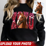 Personalized Upload Your Horse Photo Horse Lovers Gift Xoxo Valentine's Day Gift Sweatshirt or Hoodie Printed VQ24160