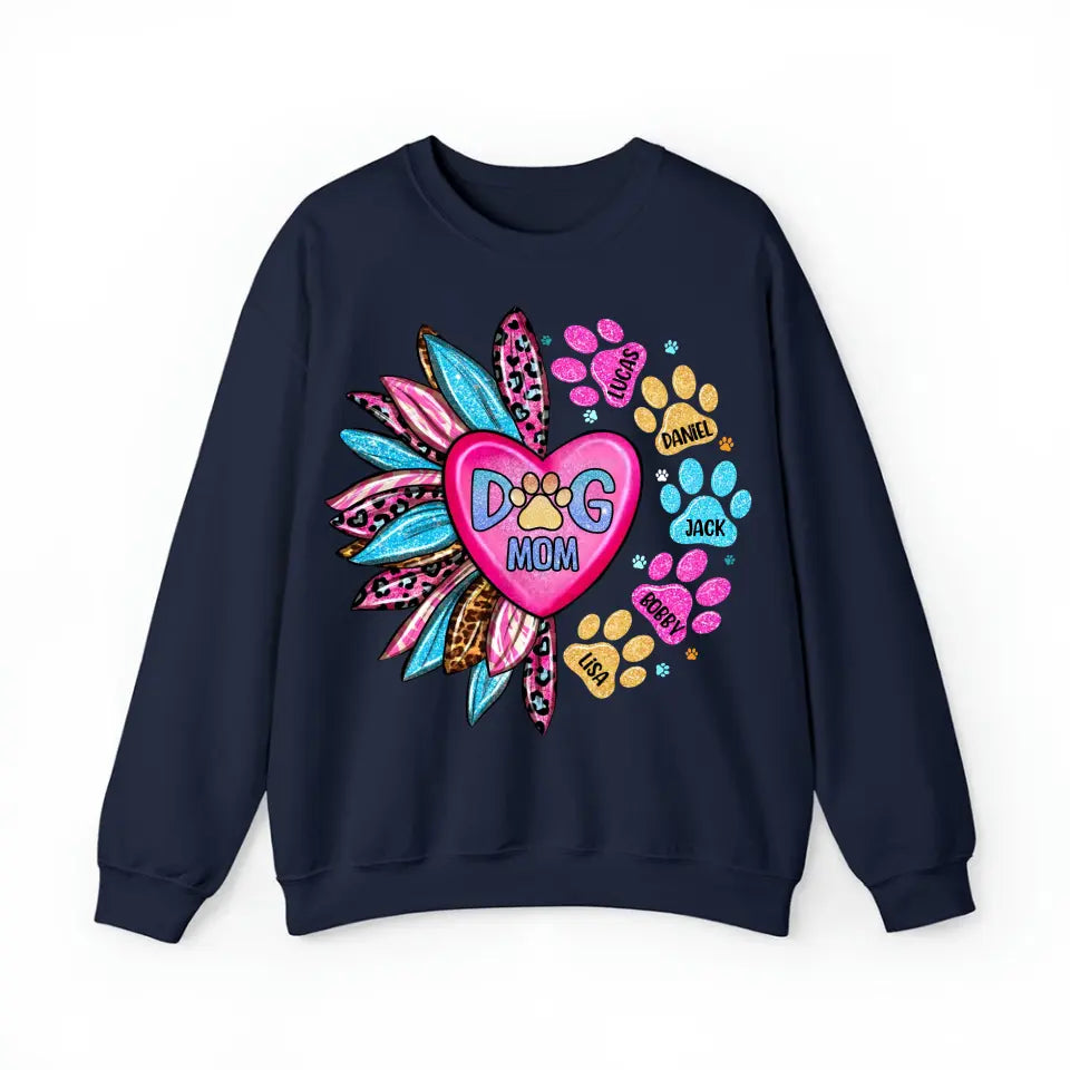 Personalized Dog Mom Sunflower Dog Lovers Gift Valentine's Day Gift Sweatshirt or Hoodie Printed HN24159