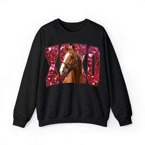 Personalized Upload Your Horse Photo Horse Lovers Gift Xoxo Valentine's Day Gift Sweatshirt or Hoodie Printed VQ24160