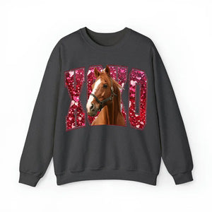 Personalized Upload Your Horse Photo Horse Lovers Gift Xoxo Valentine's Day Gift Sweatshirt or Hoodie Printed VQ24160