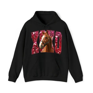 Personalized Upload Your Horse Photo Horse Lovers Gift Xoxo Valentine's Day Gift Sweatshirt or Hoodie Printed VQ24160