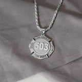 Personalized Firefighter Badge Any Number & Department Firefighter Badge Necklace Firefighter Gift