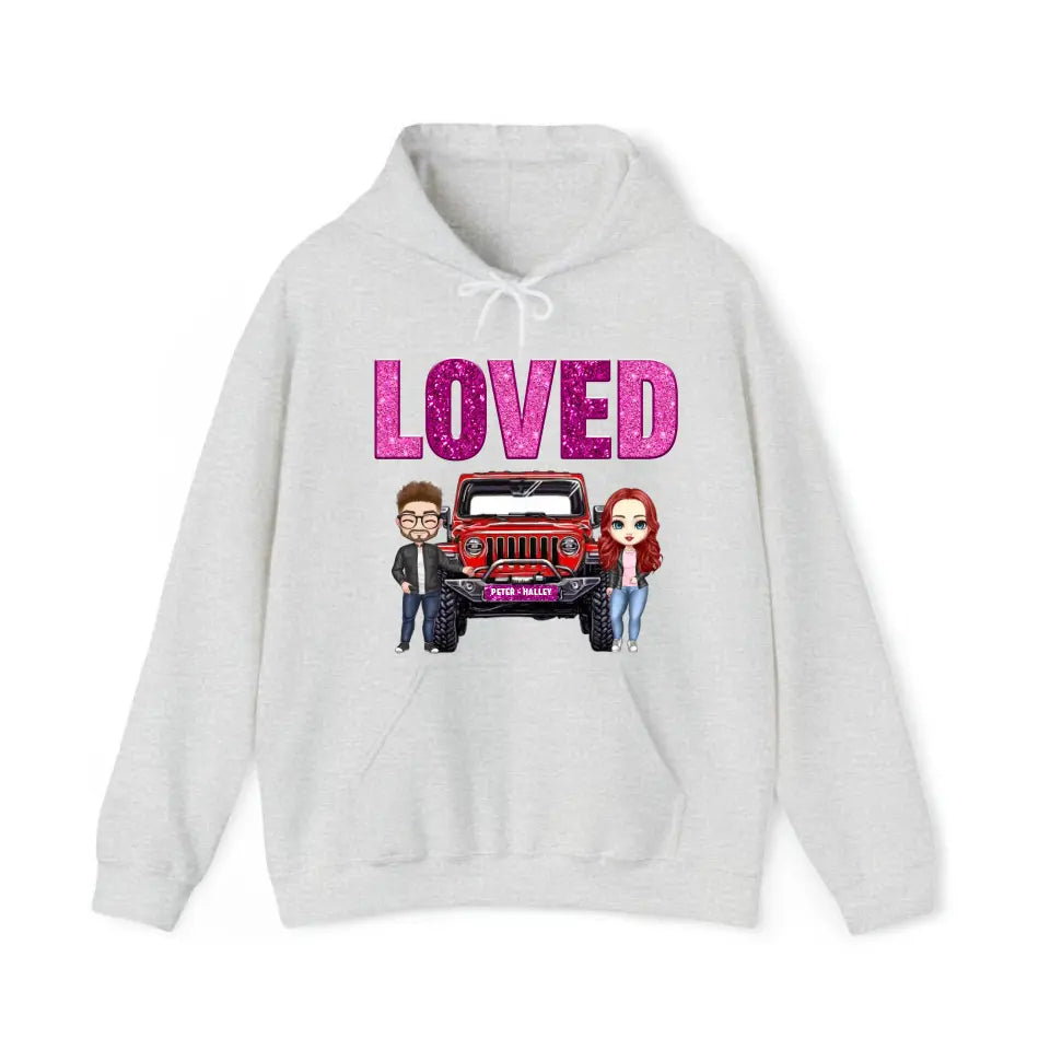 Personalized Couple Jeep Loved Valentine's Day Gift Sweatshirt or Hoodie Printed HN24165