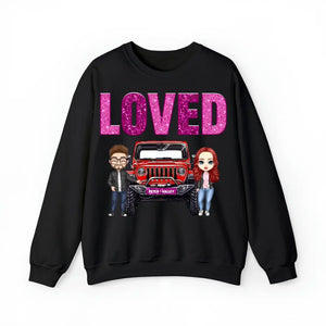 Personalized Couple Jeep Loved Valentine's Day Gift Sweatshirt or Hoodie Printed HN24165