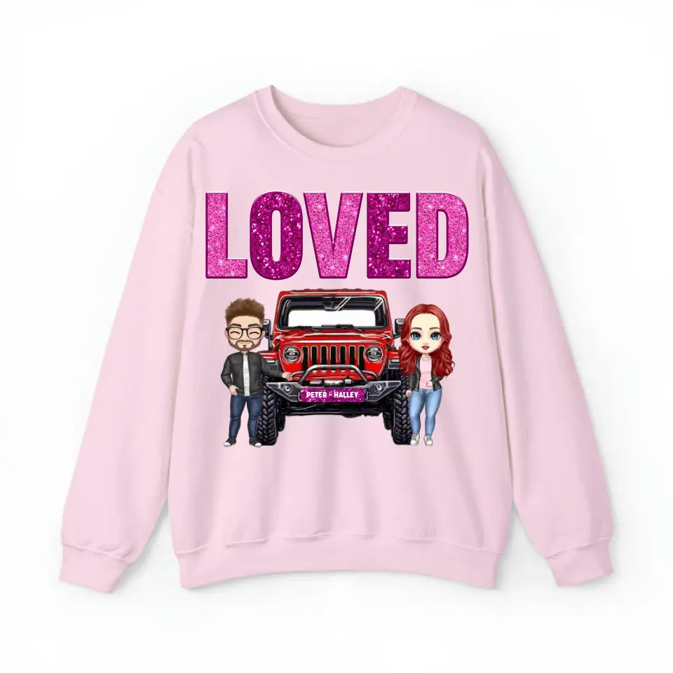 Personalized Couple Jeep Loved Valentine's Day Gift Sweatshirt or Hoodie Printed HN24165