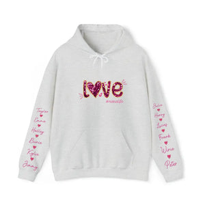 Personalized Love Nanalife & Kid Names Valentine's Day Gift Sweatshirt or Hoodie Printed QTVQ24173