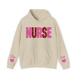 Personalized Nurse Heart Kid Names Gift For Nurse Medical Gift Valentine's Day Gift Sweatshirt or Hoodie 2D Printed QTHN24176