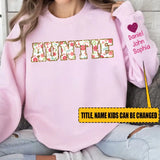 Personalized Auntie Heart & Kid Names Valentine's Day Gift Sweatshirt Printed QTKH24174