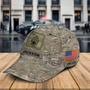 Personalized US Veteran Rank Camo Cap 3D Printed KVH24181