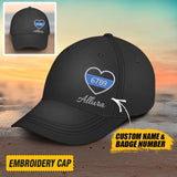 Personalized Heart Police Custom ID Valentine's Day Embroided Cap 2D Printed QTLVA24203