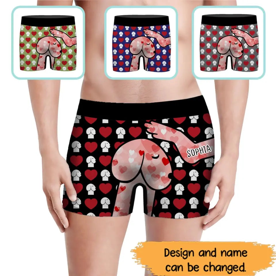 Personalized Valentine Dog Lover Valentine's Day Gift Men Underwear Printed HN24202