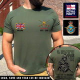 Personalized As I Walk Through The Valley Of The Shadow Of Death I Fear No Evil For I Am The Baddest One In The Valley UK Veteran T-shirt Printed VQ24212