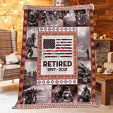 Personalized Upload Your Photo Retired Firefighter Gift Sherpa or Fleece Blanket Printed QTHN24223