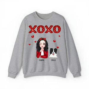 Personalized XOXO Dog Mom Dog Lovers Gift Valentine's Day Gift Sweatshirt Printed HN24227