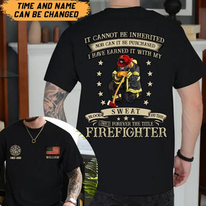 Personalized US Firefighter Custom Name & Served Time T-shirt Printed QTHN24242