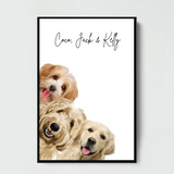 Personalized Upload Your Dog Photo Cartoon Image Dog Lovers Gift Poster Printed VQ24228